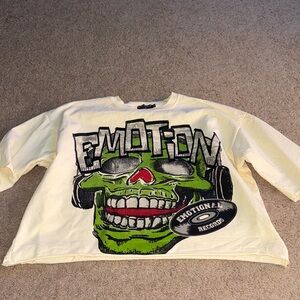 Mixed Emotion Cream Graphic Crop Top